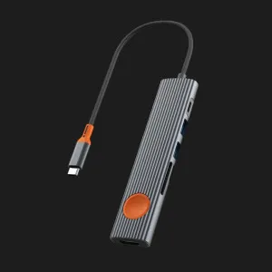 Адаптер WiWU Travel 7in1 USB-C Hub (2xUSB 3.0, 100W PD, 4K HDMI, SD/TF, USB-C Data) (Gray) в Херсоне