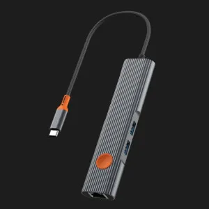 Адаптер WiWU Travel 5in1 USB-C Hub (2xUSB 3.1,100W PD, 4K HDMI, Gigabit Ethernet) (Gray) в Херсоне