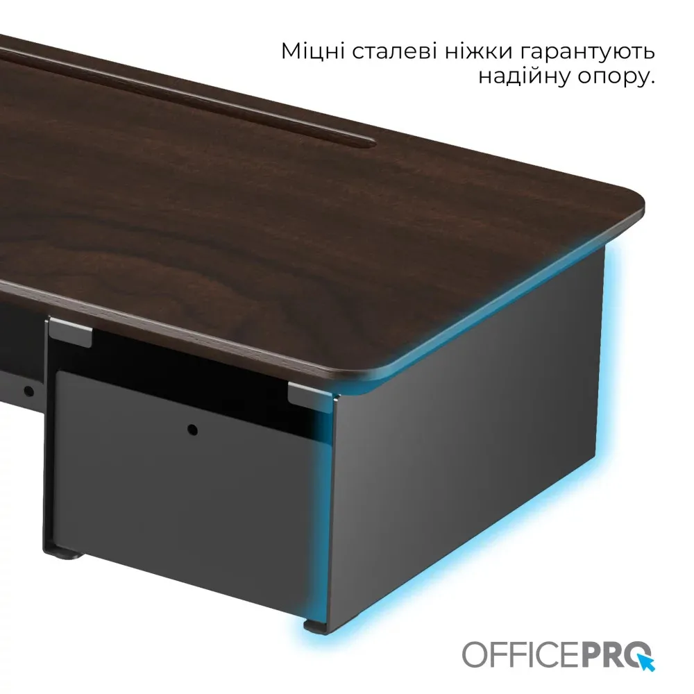 Настільна підставка для монітора OfficePro MR161DW (Dark Wood / Black) — фото 4