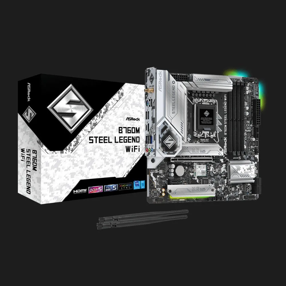 Материнська плата ASRock B760M STEEL LEGEND WIFI (B760M STEEL LEGEND WIFI)