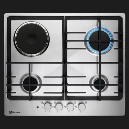 Варильна поверхня Electrolux комбінована (3 газ + 1 електро), 60см, чавун (KGM64311X) (Stainless Steel)