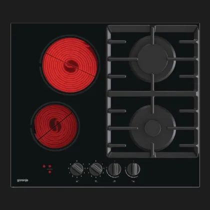 Варильна поверхня Gorenje комбінована (2 газ + 2 склокерам. ), 60см (GCE691BSC) (Black)