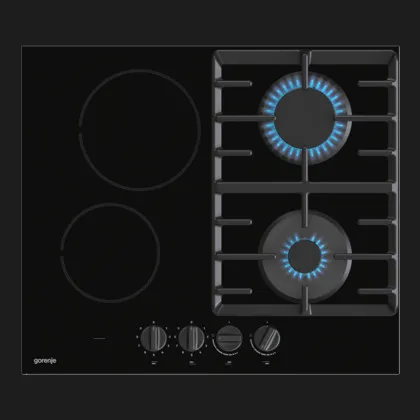 Варильна поверхня Gorenje комбінована (2 газ + 2 склокерам. ), 60см (GCE691BSC) (Black)