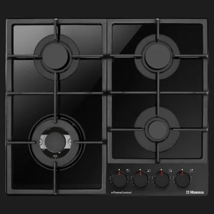 Варильна поверхня Hansa газова на склі, 59см, чавун (BHKS6718511) (Black)