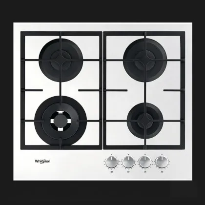 Варильна поверхня Whirlpool газова на склі, 60см, чавун (GOFL629WH) (White)