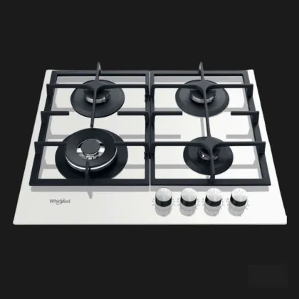Варильна поверхня Whirlpool газова на склі, 60см, чавун (GOFL629WH) (White)
