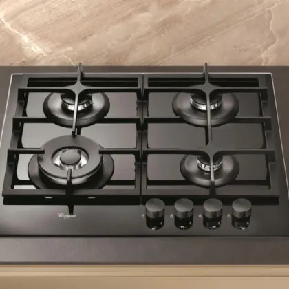 Варильна поверхня Whirlpool газова на склі, 60см, чавун (GOA6425/NB1) (Black)