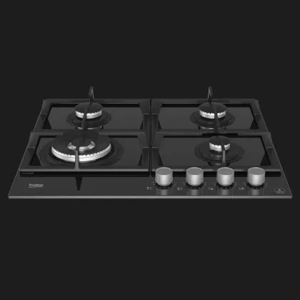 Варильна поверхня Beko газова на склі, 60см, чавун (HILW64325SB) (Black)