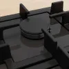 Варильна поверхня Bosch газова на склі, 60см, чавун (PNK6B6P40R) (Black)