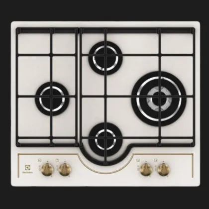 Варильна поверхня Electrolux газова на склі Rococo, 60см, чавун (GPE363RBV) (Champagne)