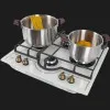 Варильна поверхня Electrolux газова на склі Rococo, 60см, чавун (GPE363RBV) (Champagne)