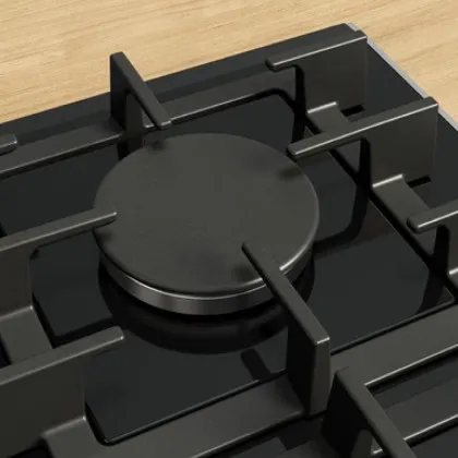 Варильна поверхня Bosch газова на склі, 30см, Доміно, чавун (PRB3A6I40) (Black)