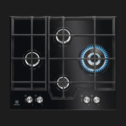 Варильна поверхня Electrolux газова на склі, 60см, чавун (KGG6456K) (Black)