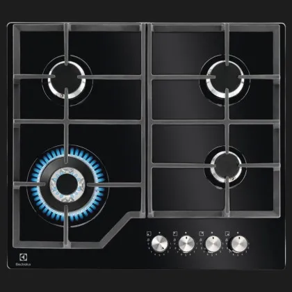 Варильна поверхня Electrolux газова на склі, 60см, чавун (KGG64362K) (Black)