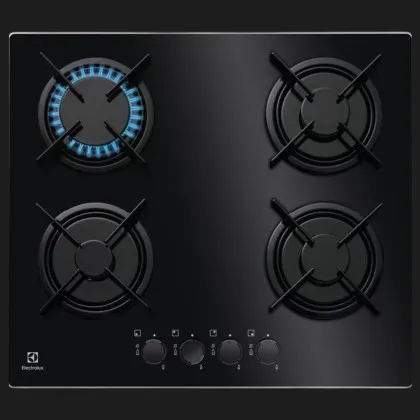 Варильна поверхня Electrolux газова на склі, 60см (EGT6242NVK) (Black)