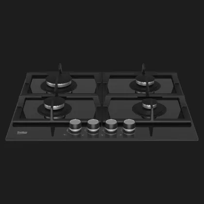 Варильна поверхня Beko газова на склі, 60см, чавун (HILG64225S) (Black)