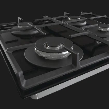 Варильна поверхня Gorenje газова на склі, 60см, чавун (GTW641EB) (Black)