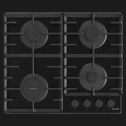 Варильна поверхня Gorenje газова на склі, 60см, чавун (GT642SYB) (Black)