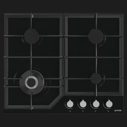 Варильна поверхня Gorenje газова на склі, 60см, чавун (GTW641KB) (Black)