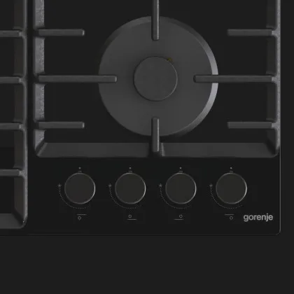 Варильна поверхня Gorenje газова на склі, 60см, чавун (GTW642SYB) (Black)