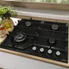 Варильна поверхня Gorenje газова на склі, 60см, чавун (GT641KB) (Black)
