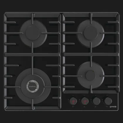 Варильна поверхня Gorenje газова на склі, 60см, чавун (GKTW642SYB) (Black)