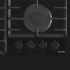 Варильна поверхня Gorenje газова на склі, 60см, чавун (GKTW642SYB) (Black)