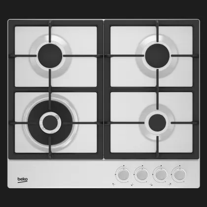 Варильна поверхня Beko газова, 60см, чавун (HIAW64225SW) (White)