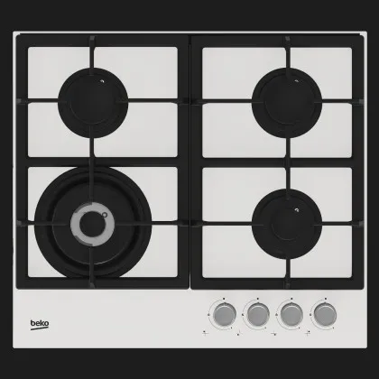 Варильна поверхня Beko газова, 60см, чавун (HILW64225SW) (White)