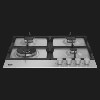 Варильна поверхня Beko газова, 60см,чавун (HIAW64225SX) (Stainless Steel)