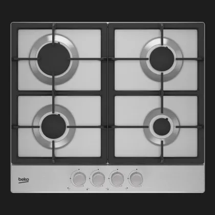 Варильна поверхня Beko газова, 60см, чавун (HIAG64225SX) (Stainless Steel)