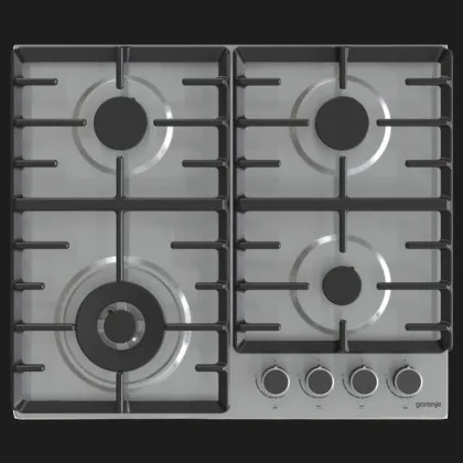 Варильна поверхня Gorenje газова, 60см, чавун (GW642ABX) (Stainless Steel)