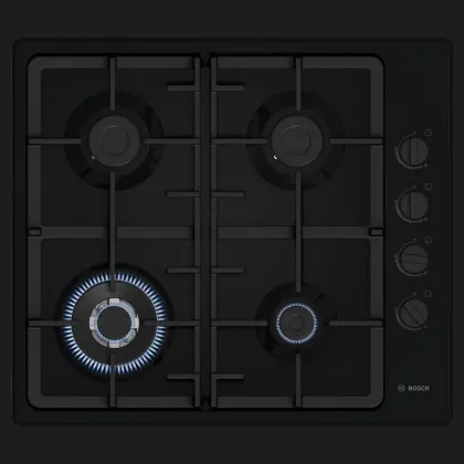 Варильна поверхня Bosch газова, 60см, чавун, WOK (PBH6C6K90R) (Black)