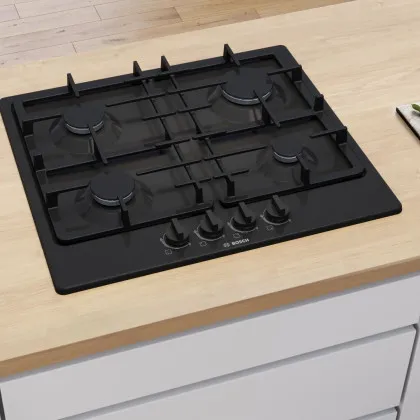 Варильна поверхня Bosch газова, 60см, чавун (PGP6B6K90R) (Black)