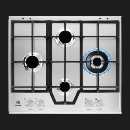 Варильна поверхня Electrolux газова, 60см, чавун (KGS64562SX) (Stainless Steel)