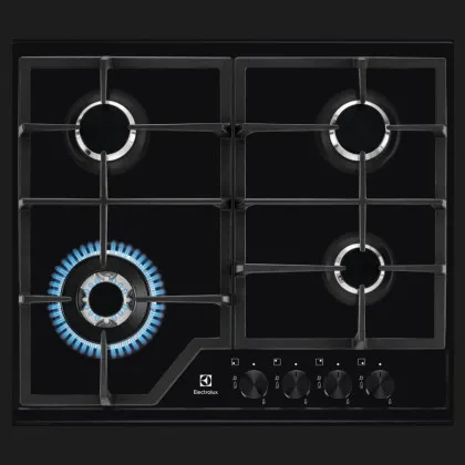 Варильна поверхня Electrolux газова, 60см, чавун (KGS6436K) (Black)