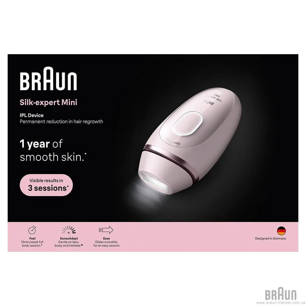 Фотоепілятор BRAUN Silk-expert Mini IPL (PL1111) (Pink) — фото 10
