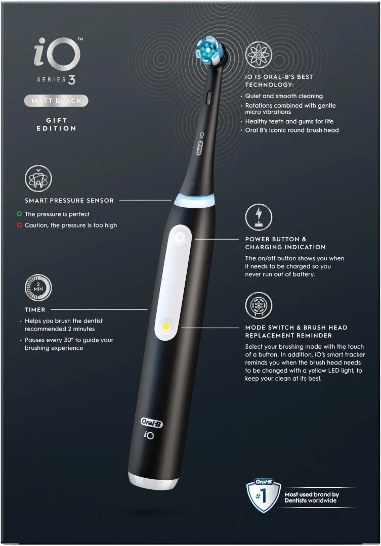 Зубна електрощітка BRAUN Oral-B iO Series 3 (Black) — фото 8