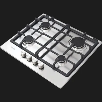 Варильна поверхня Whirlpool газова, 60см, чавун, турбо-конфорка (TKRL660IX) (Stainless Steel)
