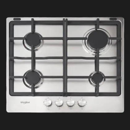 Варильна поверхня Whirlpool газова, 60см, чавун, турбо-конфорка (TKRL660IX) (Stainless Steel)
