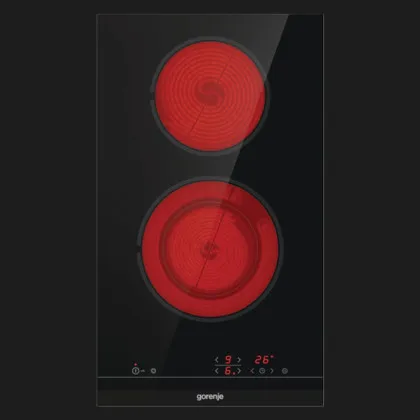 Варильна поверхня Gorenje електрична склокерамічна, 30см, Доміно (ECT322BCSC) (Black)