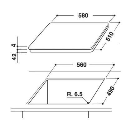 Варильна поверхня Whirlpool електрична склокерамічна, 60см (AKT8090/NE) (Black)