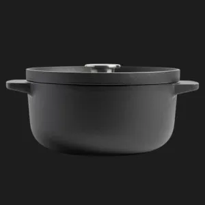 Каструля чавунна з кришкою KitchenAid Matte Oven-to-table, 22 см, 3,3 л (Black) (CC004899-001)
