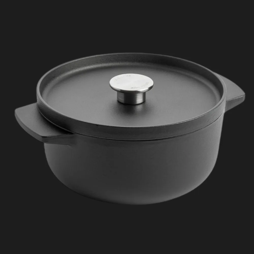 Каструля чавунна з кришкою KitchenAid Matte Oven-to-table, 22 см, 3,3 л (Black) (CC004899-001)