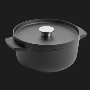 Каструля чавунна з кришкою KitchenAid Matte Oven-to-table, 22 см, 3,3 л (Black) (CC004899-001)