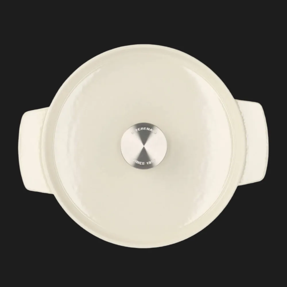 Каструля чавунна з кришкою KitchenAid, 22 см, 3,3 л (Beige) (CC006056-001) — фото 3