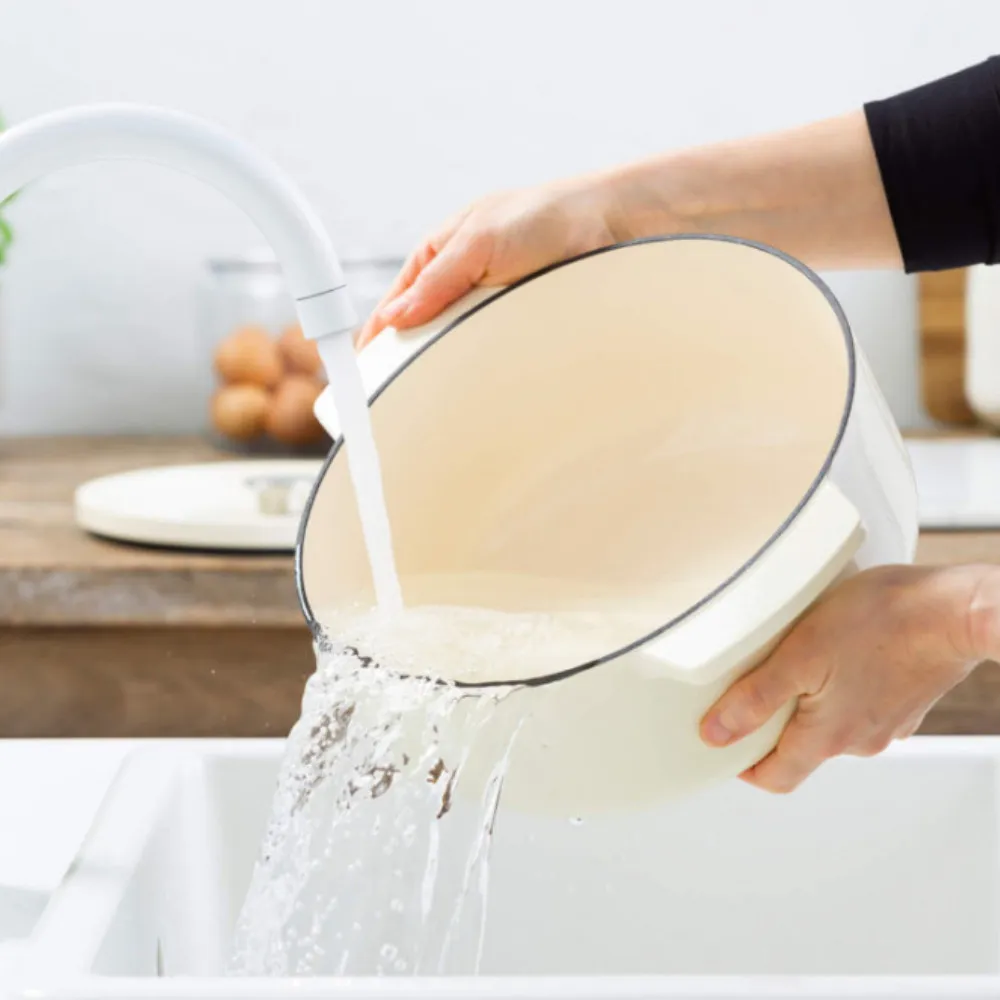 Каструля чавунна з кришкою KitchenAid, 22 см, 3,3 л (Beige) (CC006056-001) — фото 5