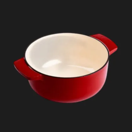 Кастрюля чугунная с крышкой KitchenAid, 22 см, 3,3 л (Red) (CC006057-001)