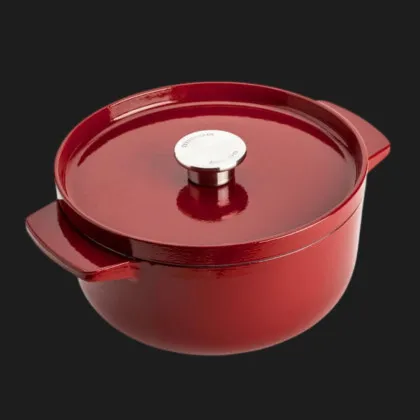 Кастрюля чугунная с крышкой KitchenAid, 22 см, 3,3 л (Red) (CC006057-001)