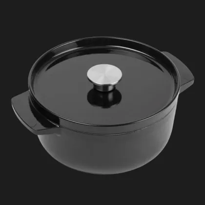 Чугунная кастрюля с крышкой KitchenAid, 22 см, 3,3 л (Black) (CC006058-001)